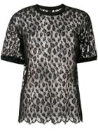 Pinko Sheer Leopard Print T-shirt - Black