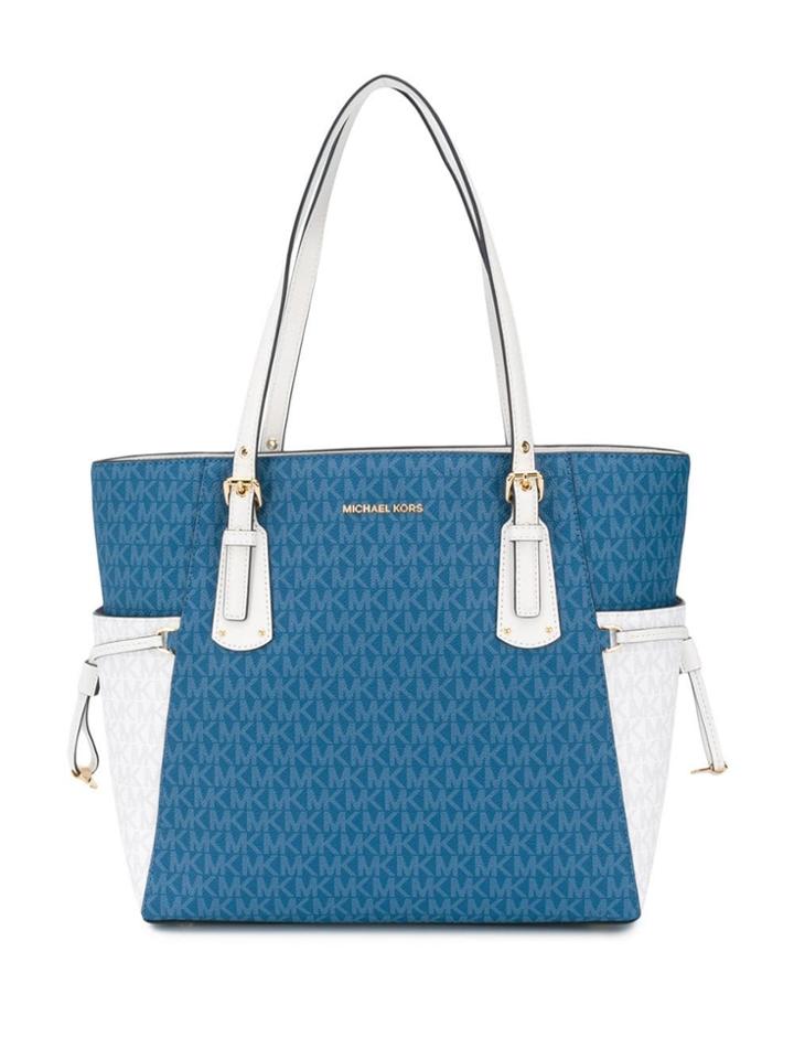 Michael Michael Kors Logo Print Voyager Tote Bag - Blue