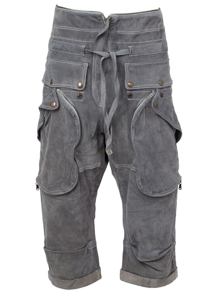 Faith Connexion Cropped Suede Trousers, Men's, Size: Small, Blue, Cotton/goat Skin