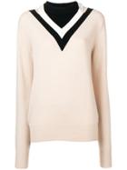 Helmut Lang Colour Block Crew Neck Jumper - Neutrals