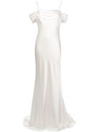 Parlor Cold-shoulder Flared Dress - White
