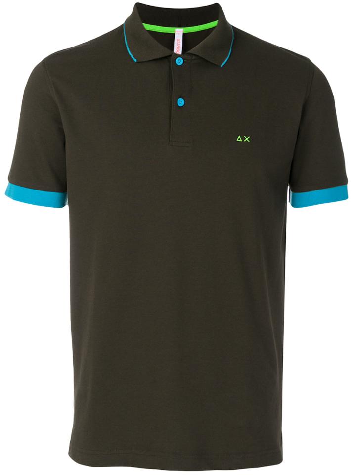 Sun 68 Contrast Trim Polo Shirt - Brown