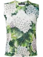 Dolce & Gabbana - Hydrangea Print Tank Top - Women - Silk/cotton/cashmere - 42, Green, Silk/cotton/cashmere