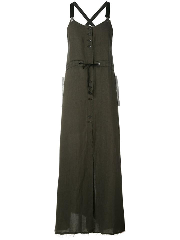Damir Doma - Pinafore Strap Dress - Women - Linen/flax/viscose - S, Grey, Linen/flax/viscose