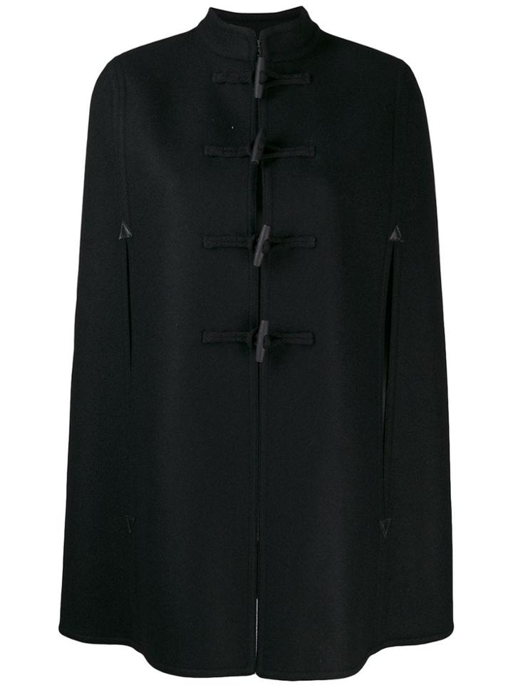 Saint Laurent Duffle Style Cape Coat - Black