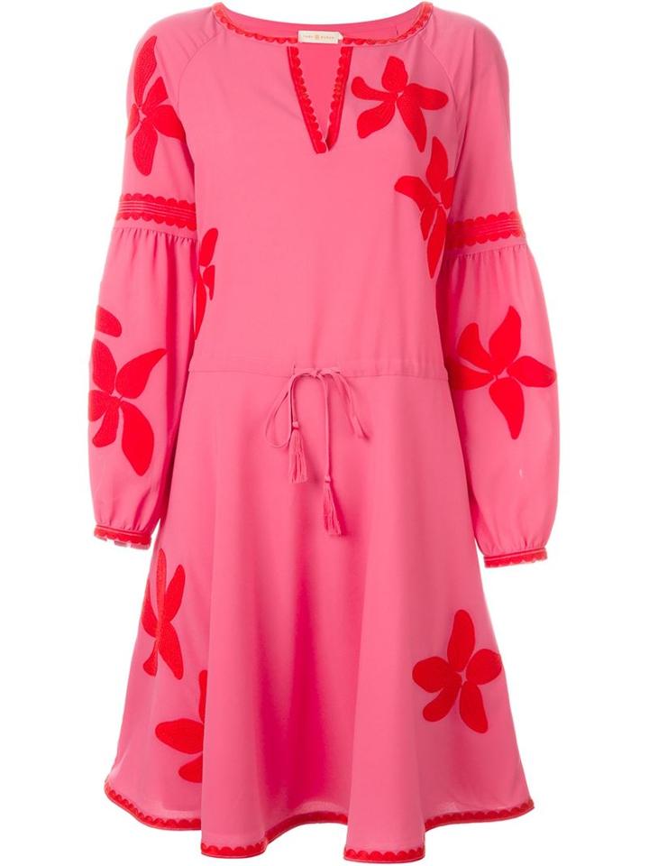 Tory Burch Contrast Floral Crochet Dress
