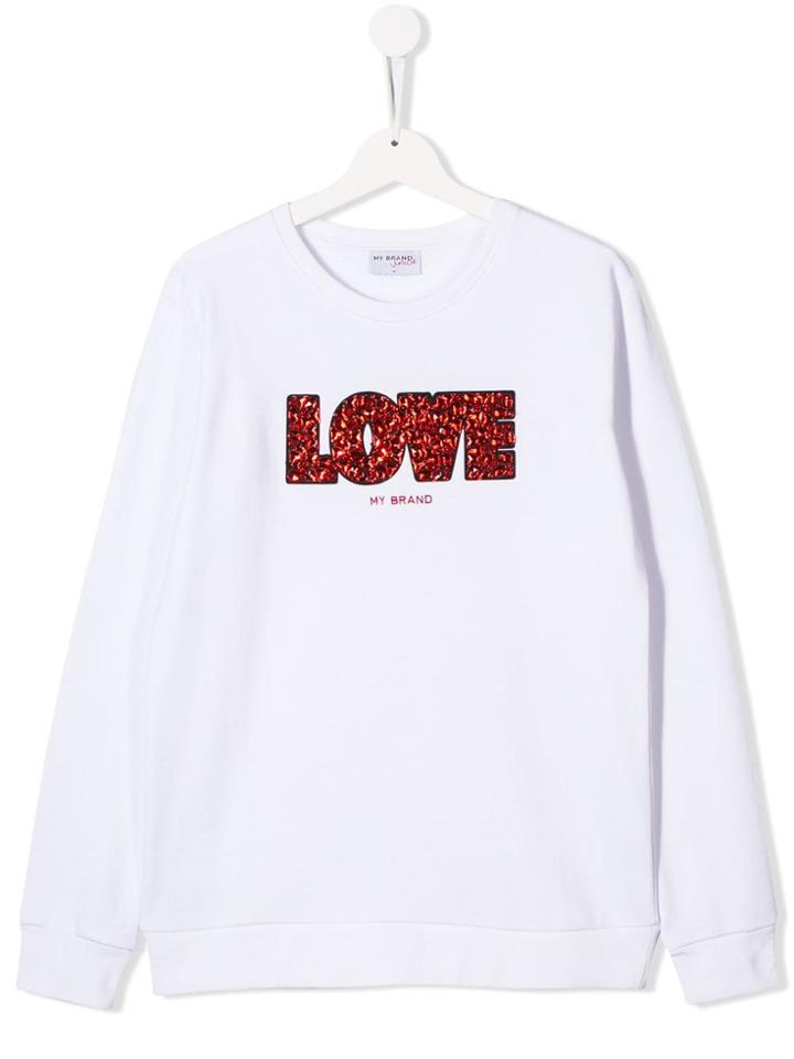 My Brand Kids Love Embellished Sweatshirt - White