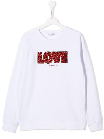My Brand Kids Love Embellished Sweatshirt - White