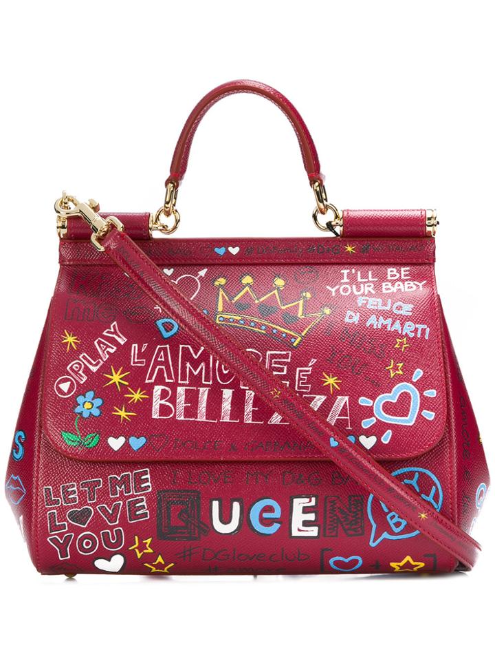 Dolce & Gabbana Sicily Mural Print Tote - Red