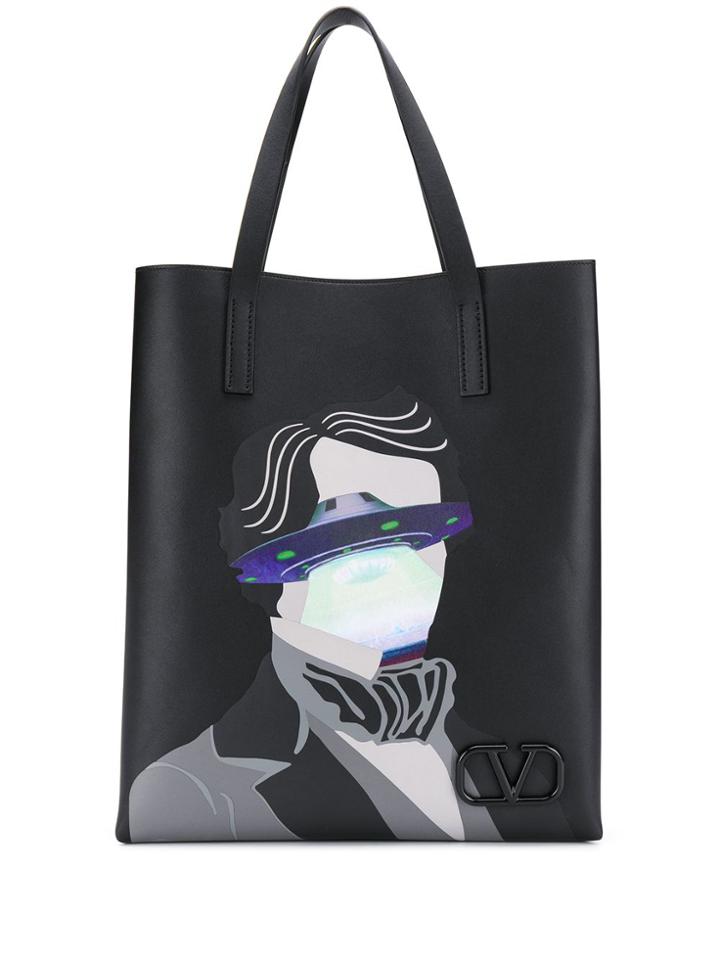 Valentino X Undercover Valentino Garavani Ufo Print Tote - Black