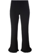 L'autre Chose Cropped Trousers, Women's, Size: 44, Black, Virgin Wool