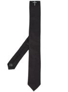 Neil Barrett Embroidered Cross Tie - Black