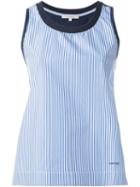 Carven Striped Tank Top With Contrast Back In Solid Colour