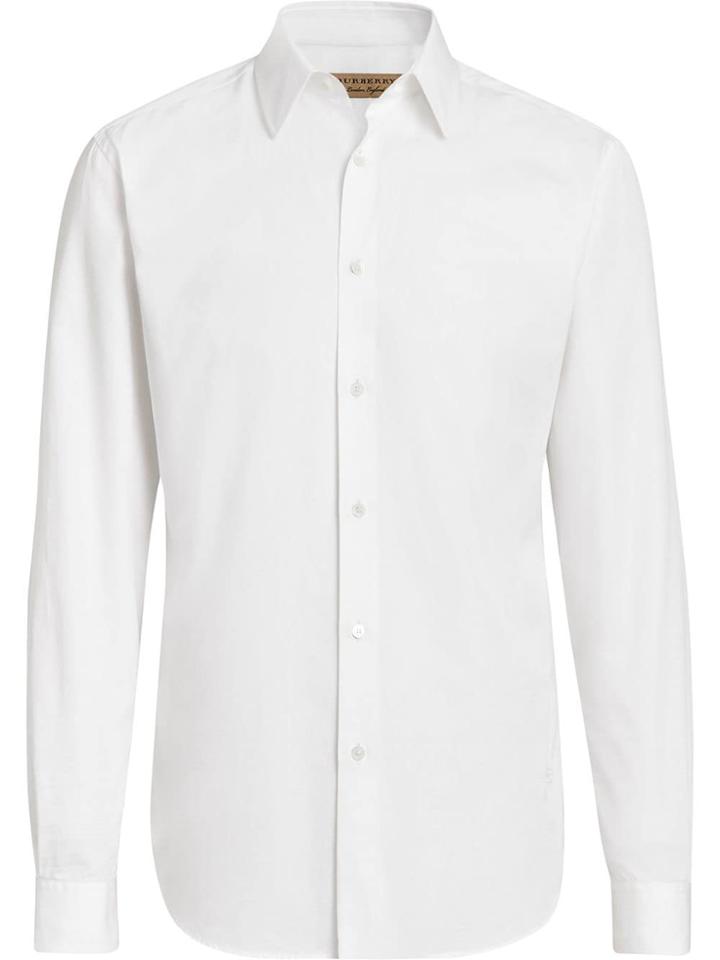 Burberry Slim Fit Cotton Poplin Shirt - White