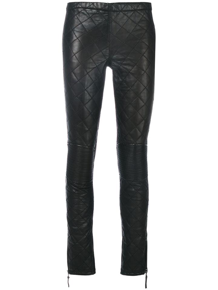 P.a.r.o.s.h. Quilted Biker Trousers - Black