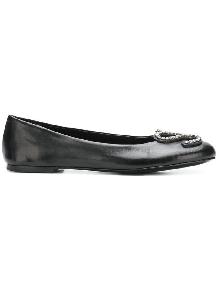 Sonia Rykiel Sr Crystal Embellished Ballerina Flats - Black