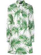 Sport Max Code Palm Leaf Shirt Dress - White
