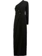 Ann Demeulemeester Double Breasted One Shoulder Dress, Women's, Size: 36, Black, Nylon/rayon/virgin Wool