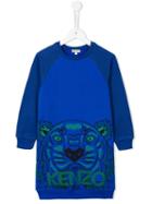 Kenzo Kids 'tiger' Sweatshirt Dress, Girl's, Size: 6 Yrs, Blue