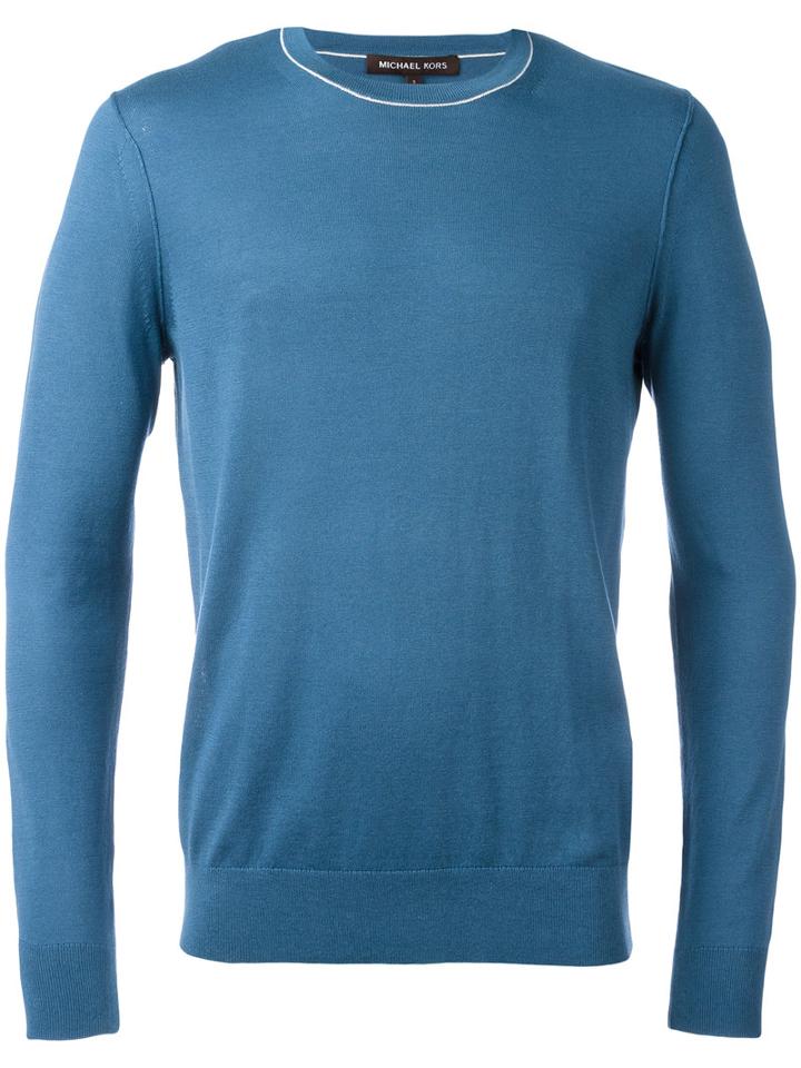 Michael Kors - Knitted Sweater - Men - Silk/cotton - S, Blue, Silk/cotton