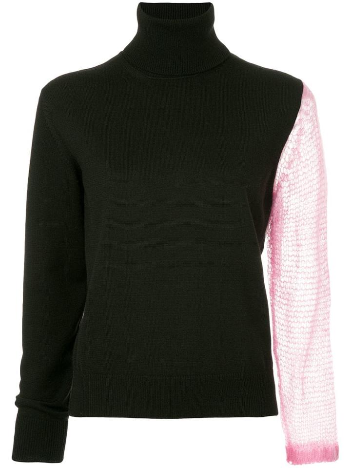 Facetasm Contrast Sleeve Jumper - Black