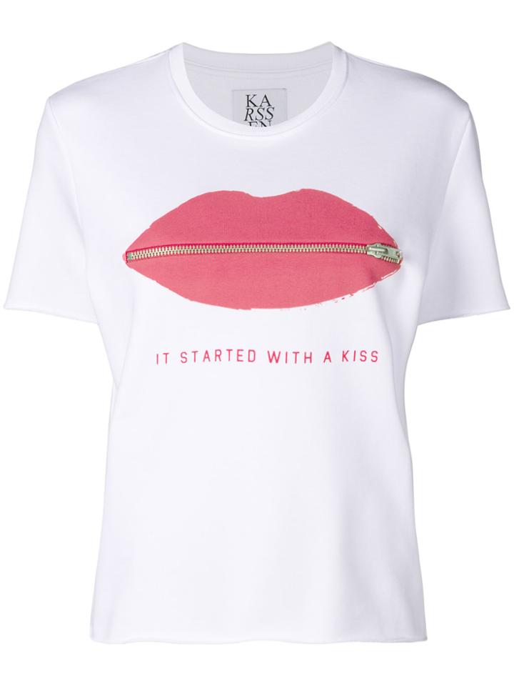 Zoe Karssen Lip Print T-shirt - White