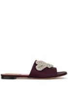 Rochas Crystal-embellished Satin Slippers - Purple