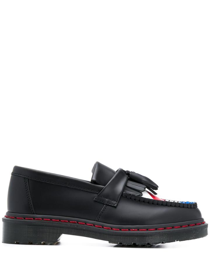 Dr. Martens Flag Panel Fringed Loafers - Black