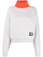T By Alexander Wang Contrast Turtleneck Jumper - Grey