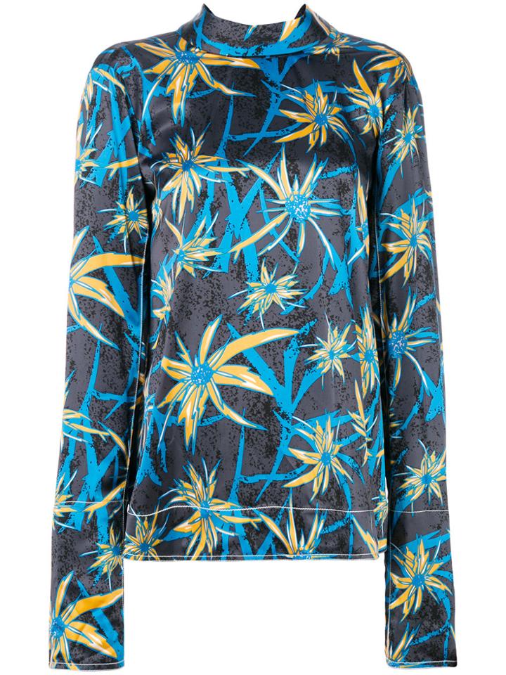 Marni Floral High Collar Blouse - Multicolour