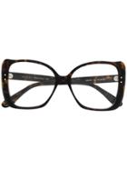 Gucci Eyewear Oversized Shape Glasses - Brown
