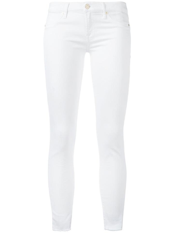 7 For All Mankind Skinny Cropped Jeans, Size: 27, White, Cotton/spandex/elastane/polyester