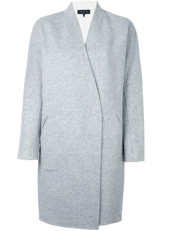 Rag & Bone Oversized Mid-length Coat, Women's, Size: 2, Grey, Wool