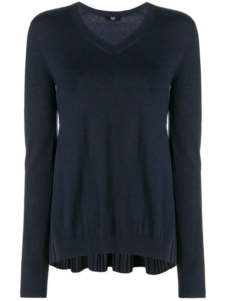 Steffen Schraut Pleated Panel Knitted Blouse - Blue