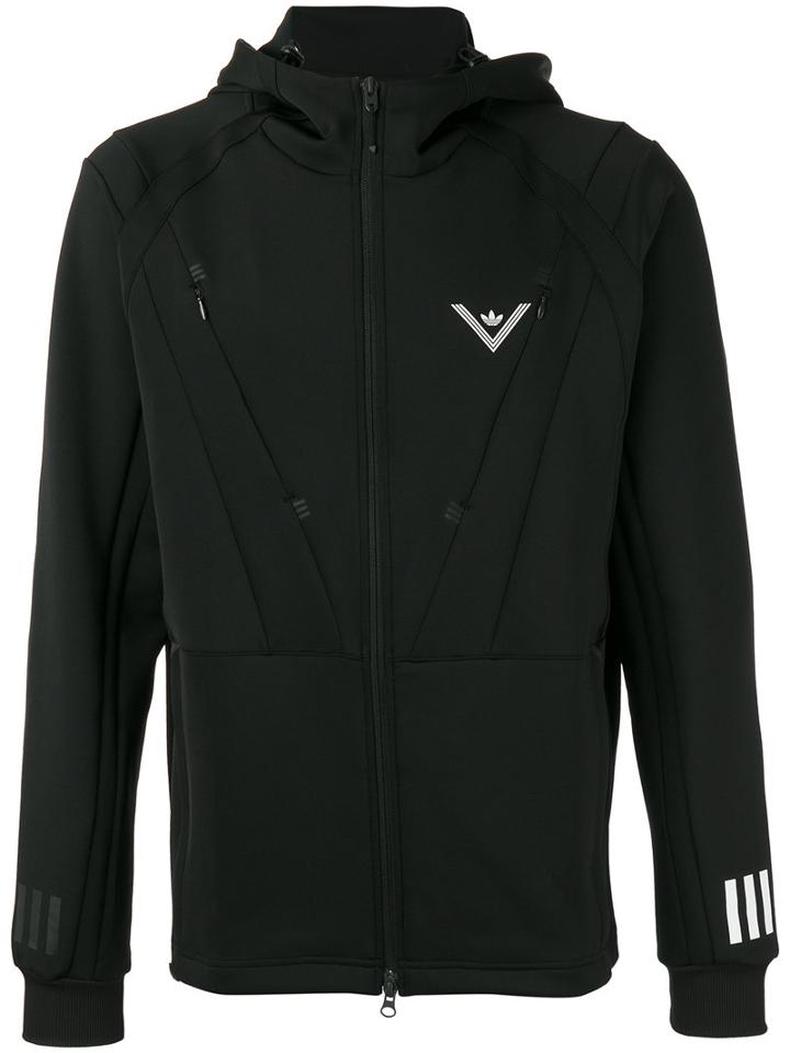 Adidas By White Mountaineering Seam Panel Zipped Hoodie, Men's, Size: Medium, Black, Polyester/spandex/elastane