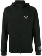 Adidas By White Mountaineering Seam Panel Zipped Hoodie, Men's, Size: Medium, Black, Polyester/spandex/elastane