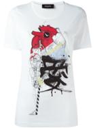 Dsquared2 Heart Sketch T-shirt, Women's, Size: Xs, White, Cotton