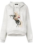Dsquared2 Horse Print Hoodie - Grey