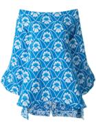 Richard Malone Off Shoulder Printed Top - Blue