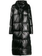 John Richmond Long Concealed Zip Down Coat - Black