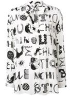 Boutique Moschino Ornamental Letters Print Blouse - White