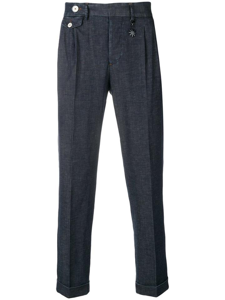 Manuel Ritz Tapered Denim Trousers - Blue