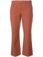 Theory Slim Cropped Trousers - Brown