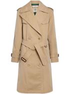 Burberry Scarf-print-lined Tropical Gabardine Trench Coat - Brown