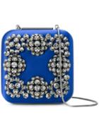 Manolo Blahnik - Hangi Clutch Bag - Women - Silk Satin - One Size, Blue, Silk Satin