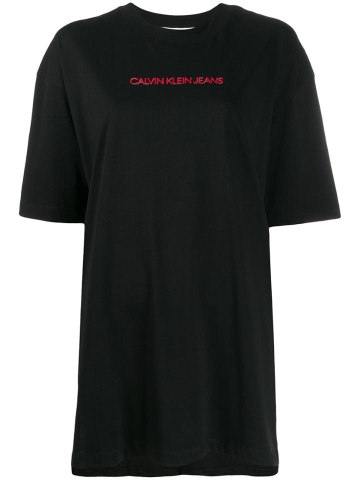 Calvin Klein Jeans Oversized Branded T-shirt - Black