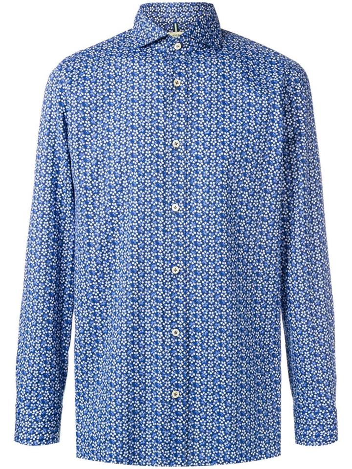 Borrelli Floral Print Shirt - Blue