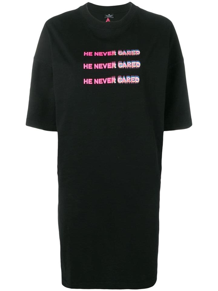 Marcelo Burlon County Of Milan He Never Cared Quote Dress - Black