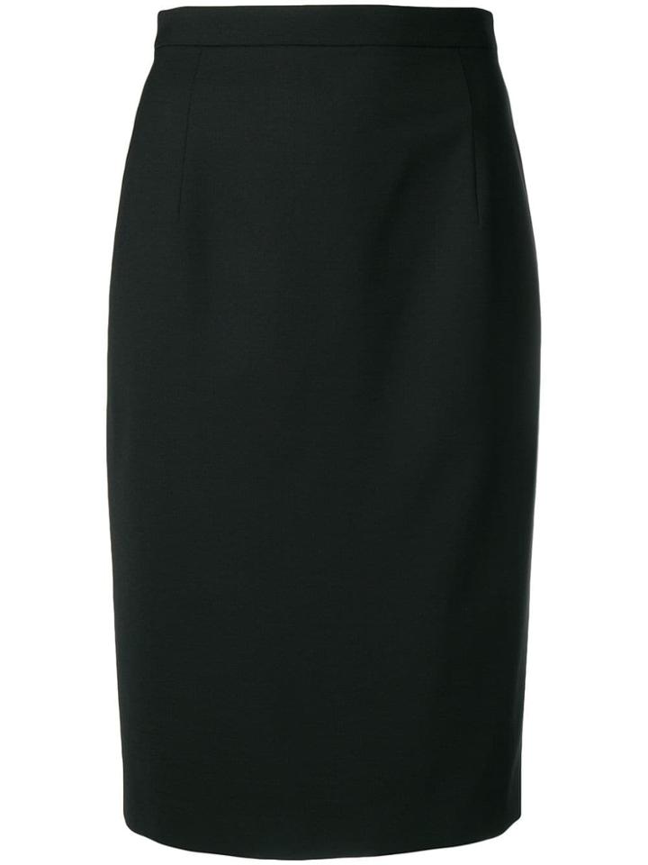 Theory Fitted Midi Pencil Skirt - Black