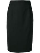 Theory Fitted Midi Pencil Skirt - Black